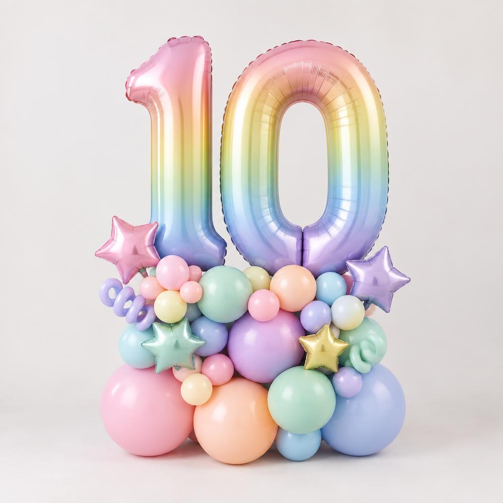 Pastel Rainbow Double Number Stack