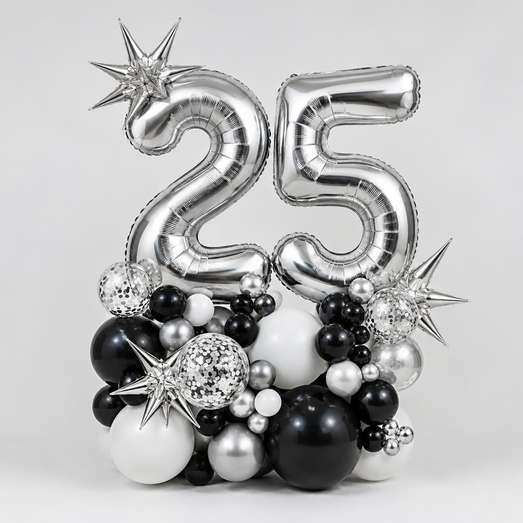 Silver Anniversary Double Number Stack