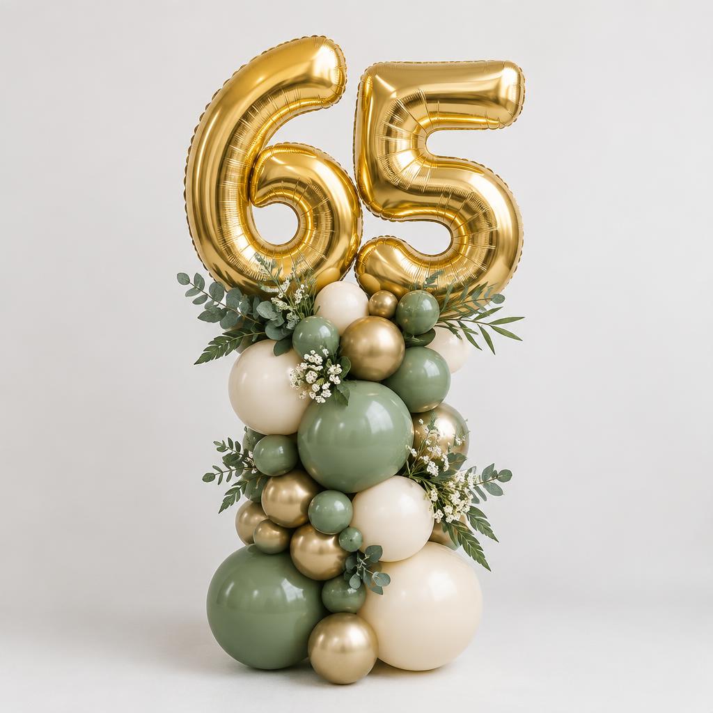 Sage & Gold Botanical Double Number Stack