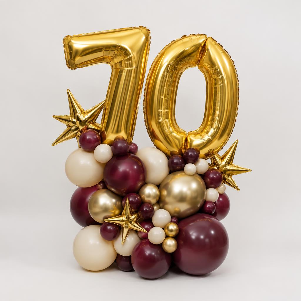 Burgundy & Gold Double Number Stack