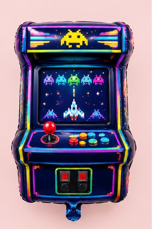 Neon Arcade Machine Supershape Balloon