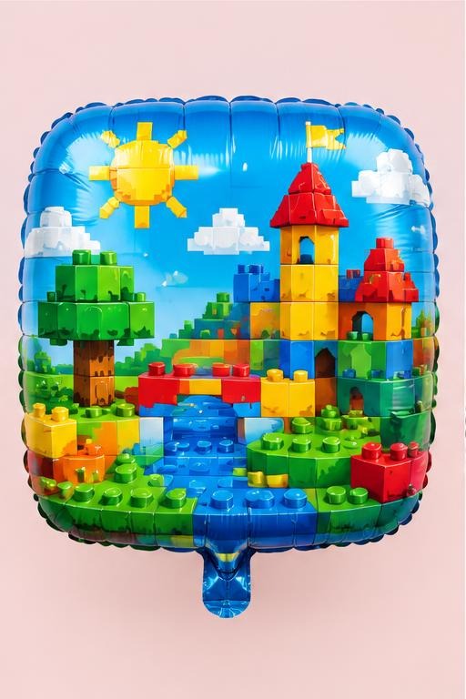 Building Block World Foil Balloon