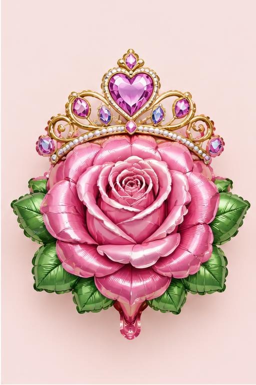 Enchanted Rose & Tiara Foil Balloon