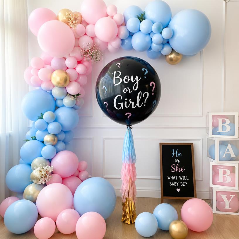 Gender Reveal balloon display
