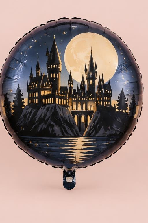 Moonlit Wizard Castle Round Balloon