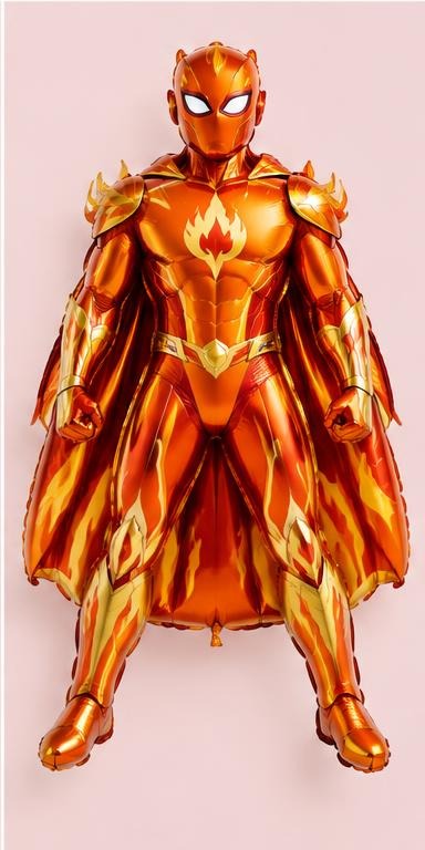 Orange Fire Hero Supershape Balloon