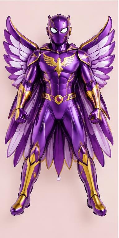 Purple Winged Hero Supershape Balloon