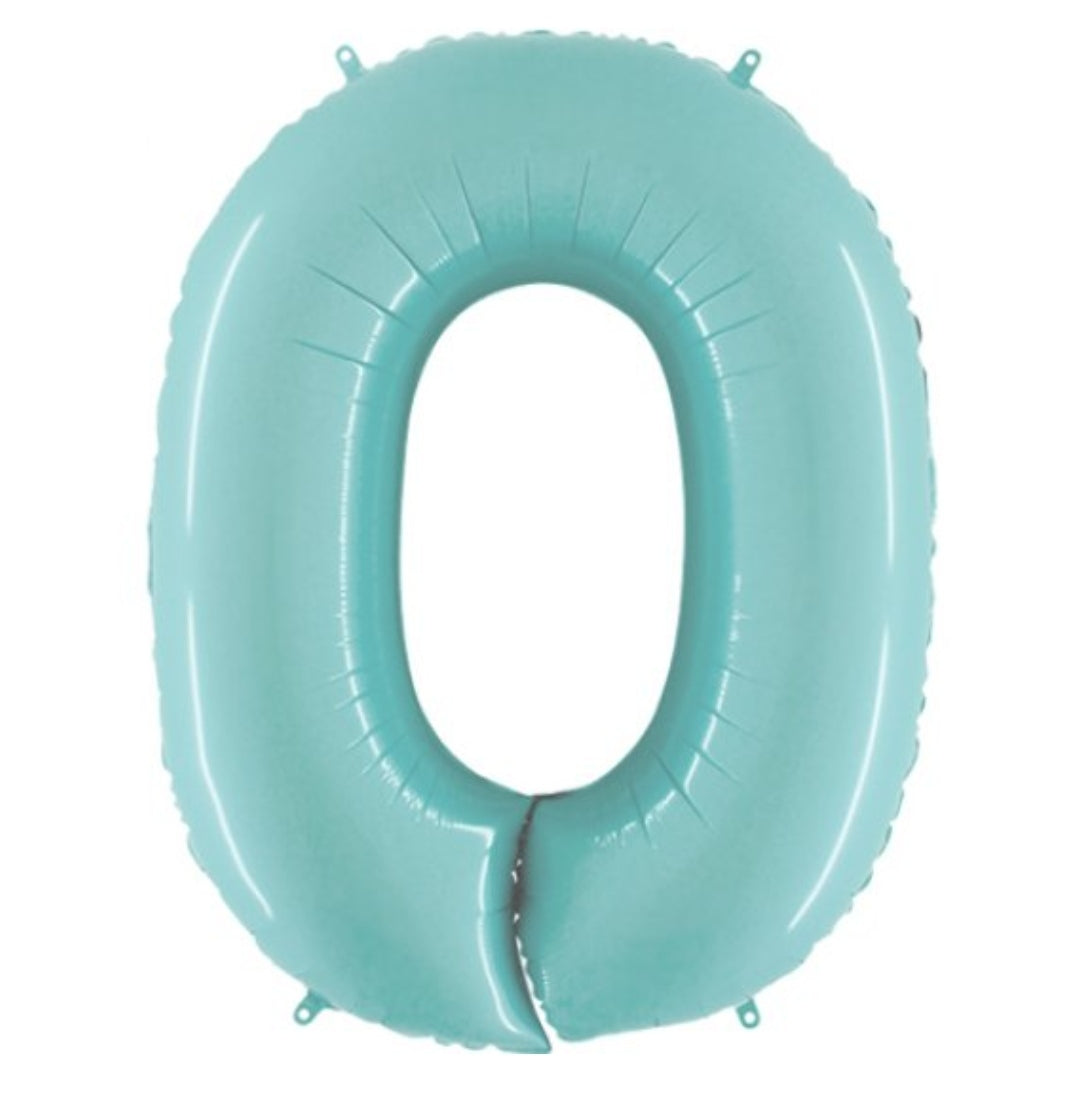 Pastel Blue Numbers 0-9 Balloons (inch)