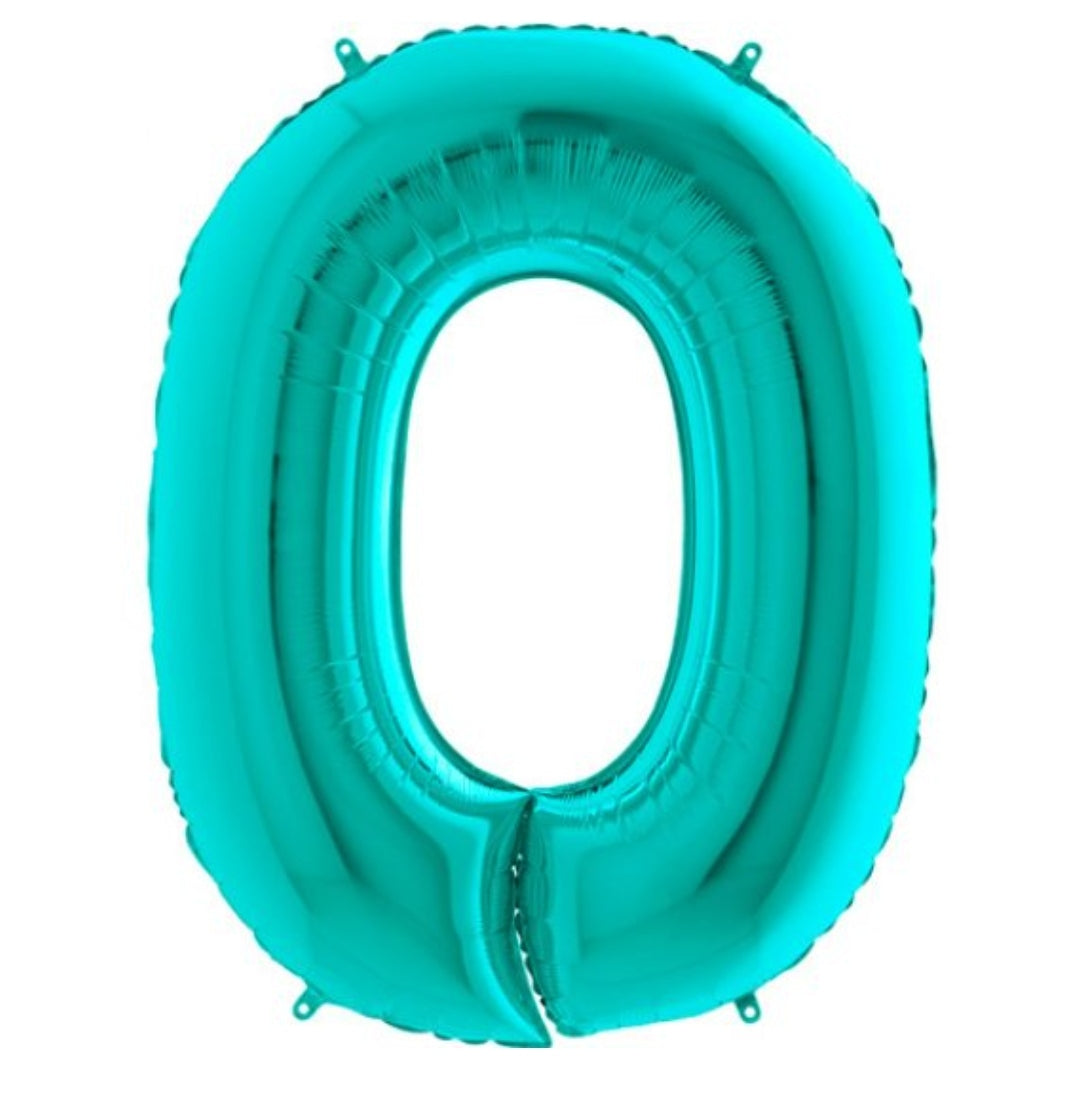 Tiffany Blue Numbers 0-9 Balloons (34 Inch )