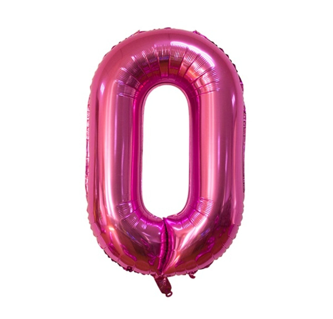 Magenta Numbers 0-9 Balloons (34 Inch )