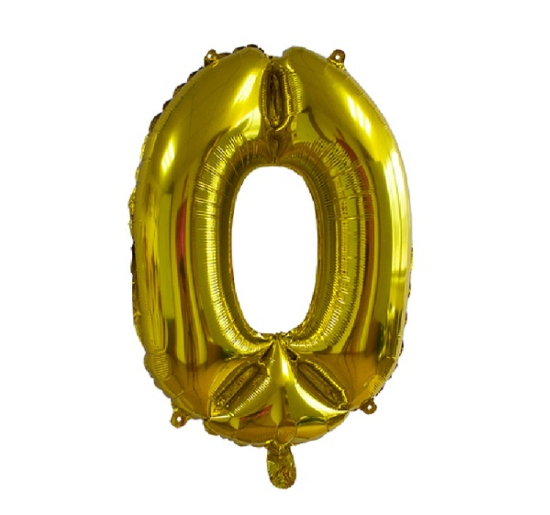 Gold Numbers 0-9 Balloons (34 Inch )