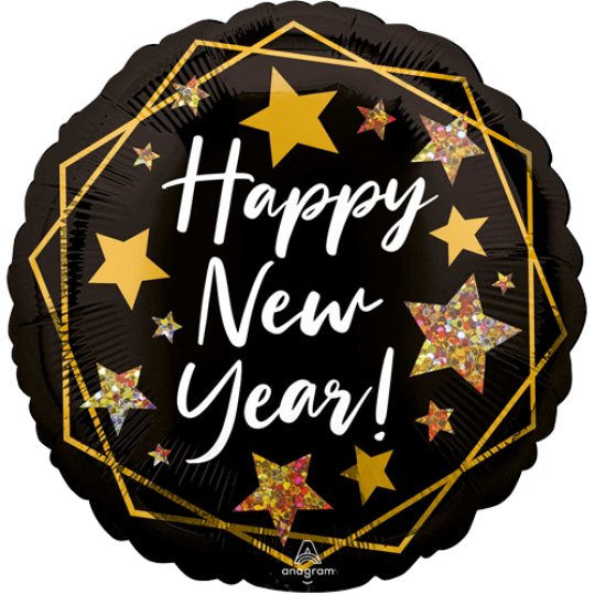 18 Inch New Year Gold Sparkle Foil Balloon (1)