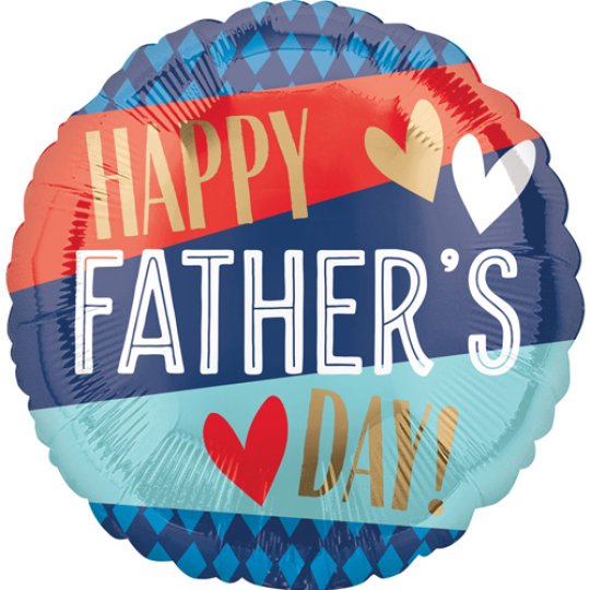 18 Inch Father’s Day Stripes & Argyle Foil Balloon (1)