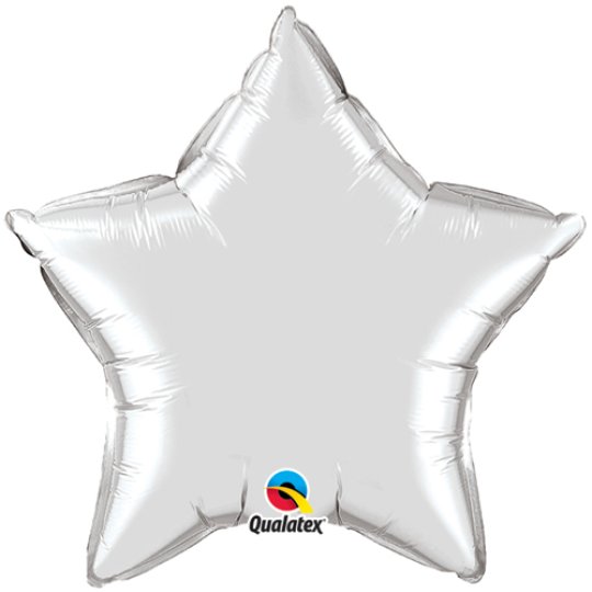 Silver Star Foil Balloon 20″