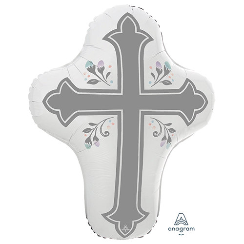 Holy Day Cross Supershape Foil Balloon 28 Inch