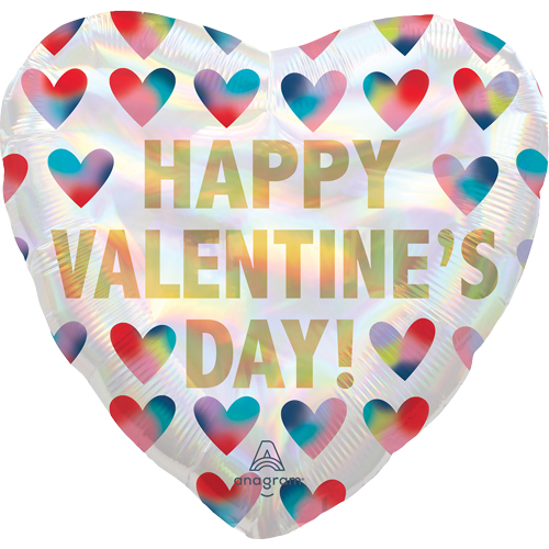 Happy Valentine’s Day Iridescent Foil Balloon (18 Inch)