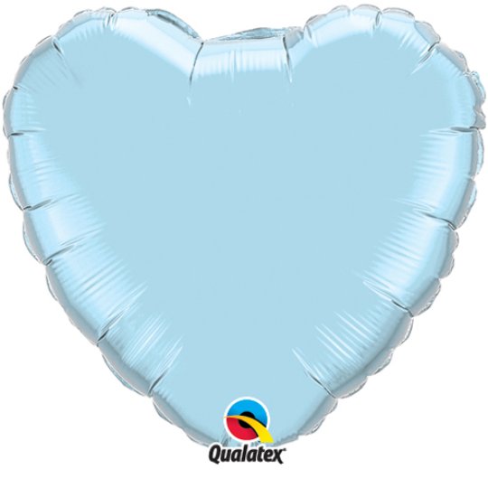 Pearl Light Blue Heart Foil Balloon 18″