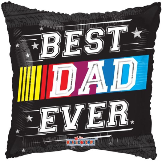 18 Inch Best Dad Ever Square Foil Balloon (1)