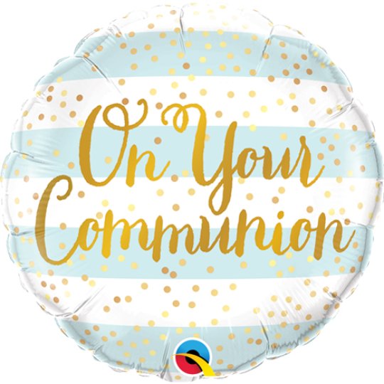 Blue First Communion Foil Balloon 18 Inch