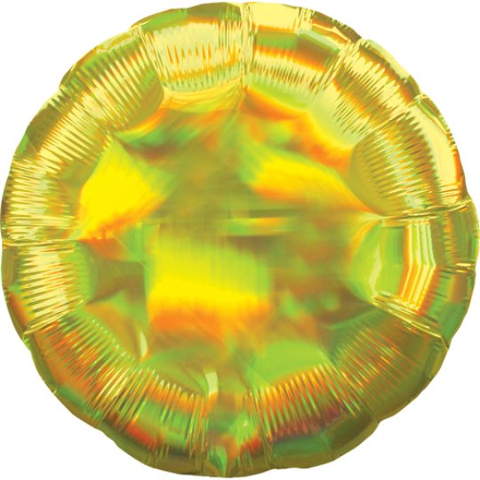 Yellow Iridescent Round Foil Balloon 18″