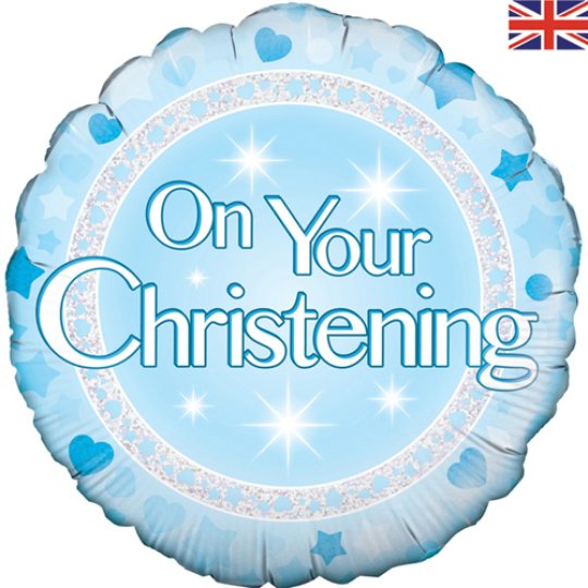 Oaktree On Your Christening Boy Foil Balloon 18 Inch