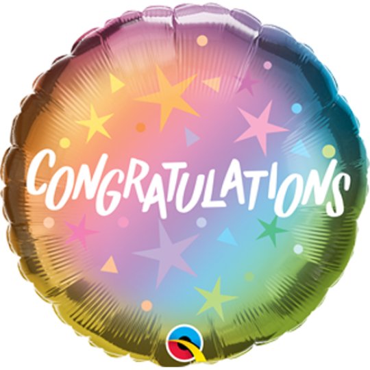 Rainbow Congrats Foil Balloon 18 Inch
