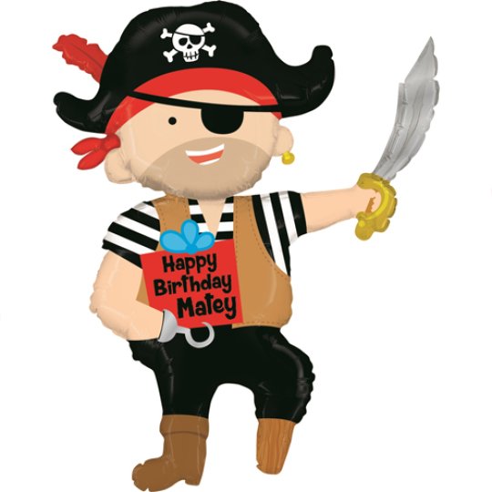 44 Inch Pirate Birthday Matey Foil Balloon (1)