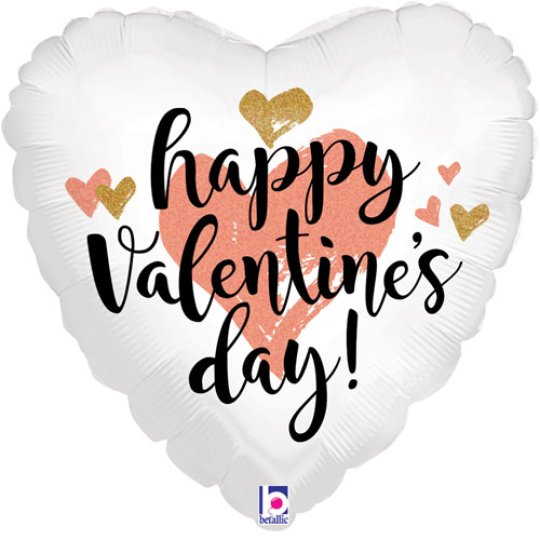 18 Inch Rose Gold Valentine Holographic Heart Foil Balloon (1)