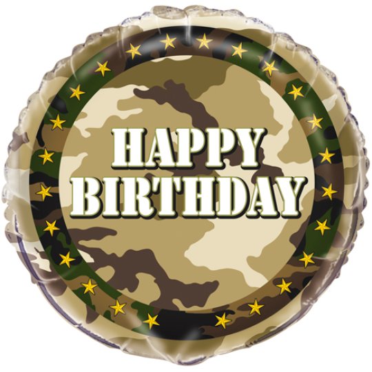 18 Inch Birthday Camouflage Foil Balloon (1)
