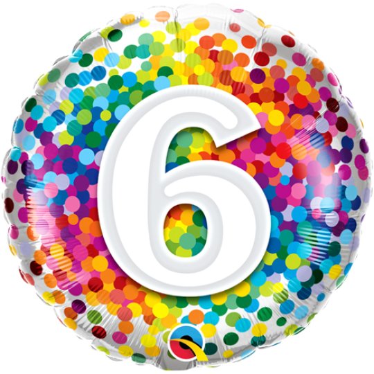 18 Inch Rainbow Confetti 6 Foil Balloon (1)