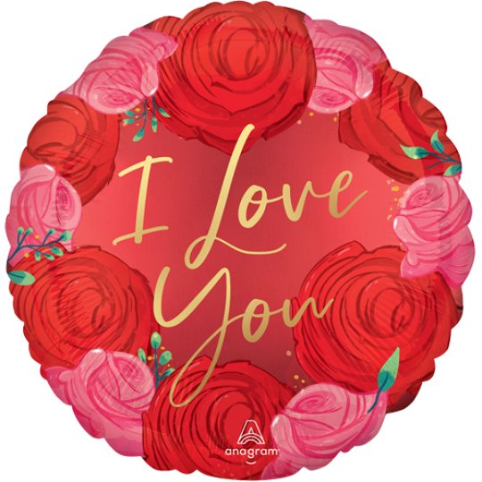 18 Inch Circled In Roses Satin Foil Balloon (1)