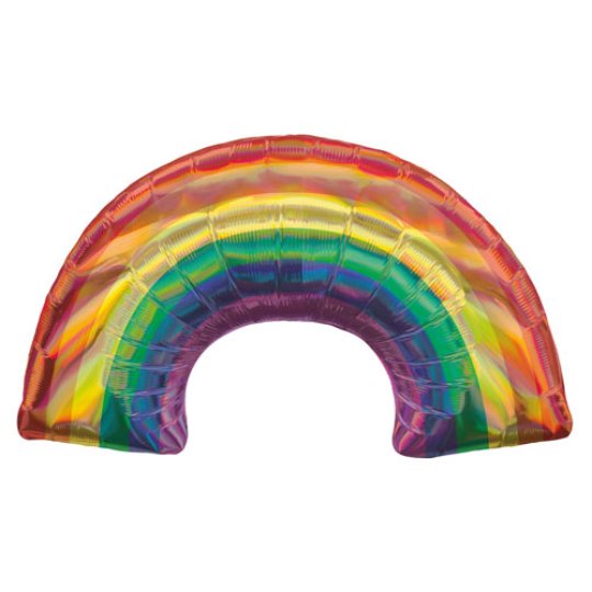 32 Inch Iridescent Rainbow Supershape Foil Balloon (1)