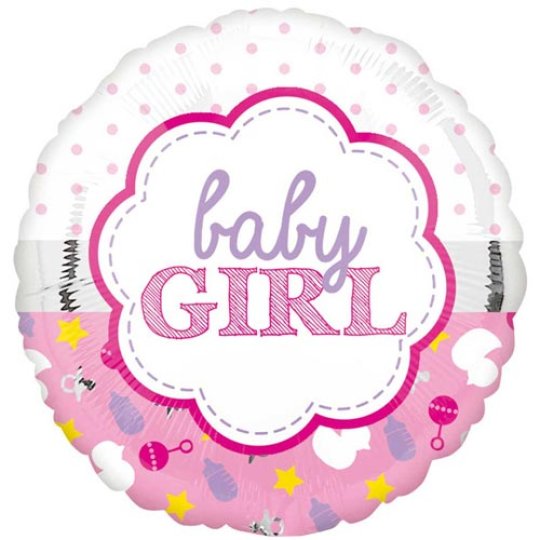 18 Inch Baby Girl Scallop Foil Balloon (1)