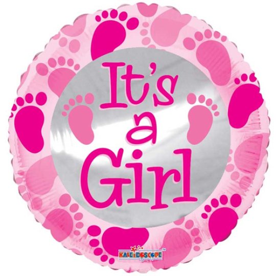 18 Inch Baby Pink Footprints Foil Balloon (1)
