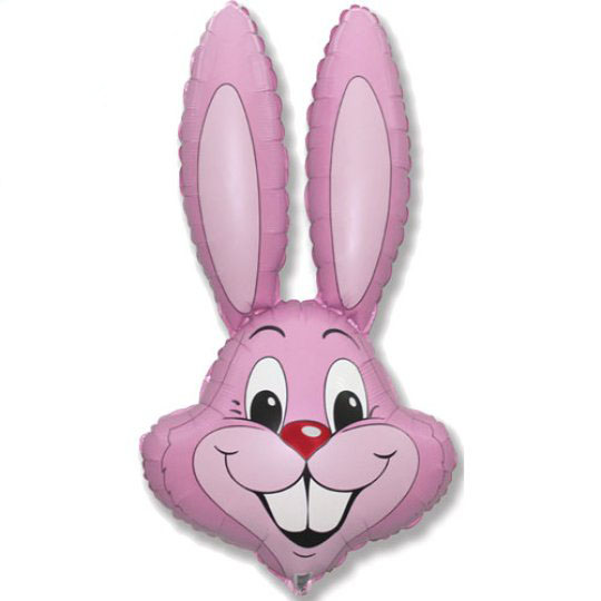 35 Inch Pale Pink Rabbit Head Foil Balloon (1)