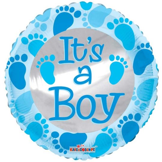 18 Inch Baby Blue Footprints Foil Balloon (1)