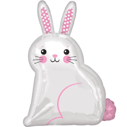 22 Inch White Bunny Junior Shape Foil Balloon (1)