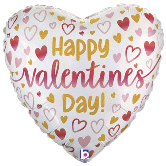18 Inch Valentine’s Ombre Hearts Glittergraphic Foil Balloon (1)