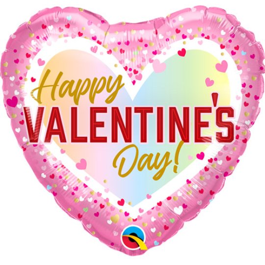 18 Inch Valentine’s Confetti Ombre Foil Balloon (1)