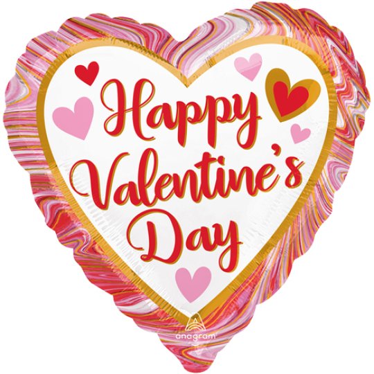 18 Inch Happy Valentine’s Day Marbled Foil Balloon (1)