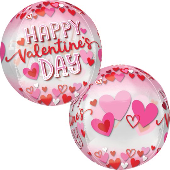 16 Inch Orbz Valentine’s Pink & Red Hearts Foil Balloon (1)