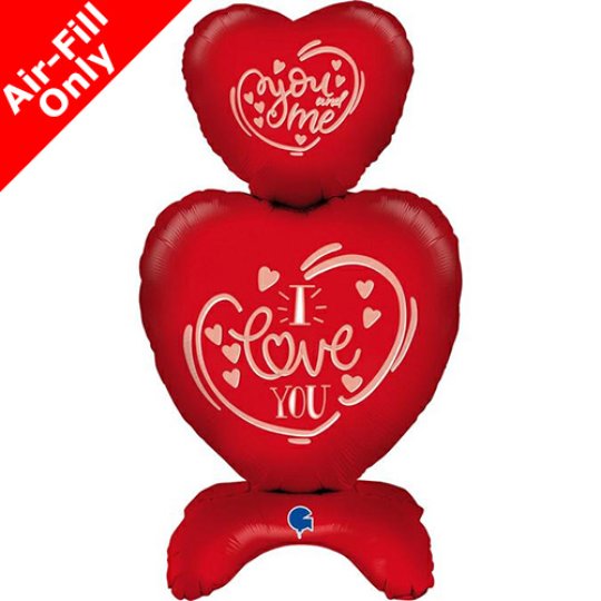 38 Inch I Love You Hearts Standup Foil Balloon (1)