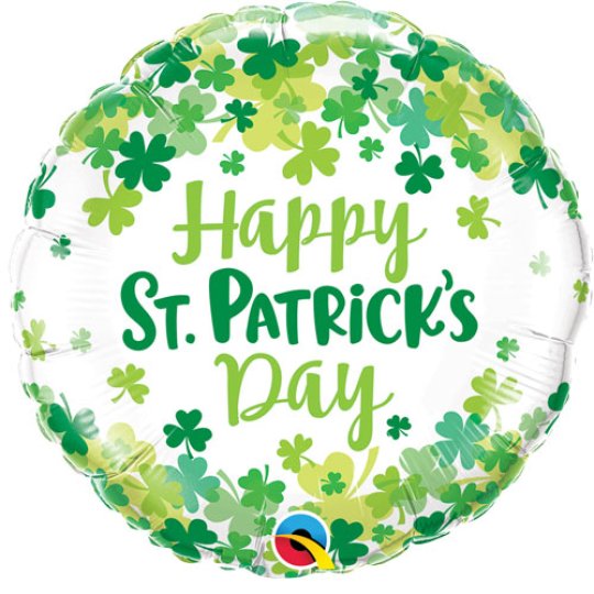 18 Inch St Patrick’s Day Shamrock Confetti Foil Balloon (1)