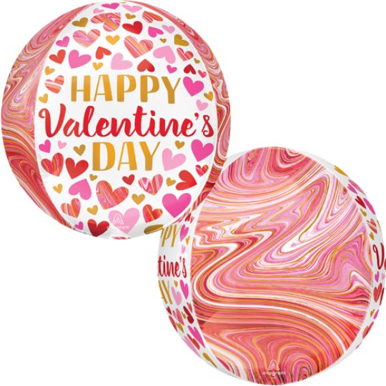 16 Inch Orbz Happy Valentine’s Day Marbling Foil Balloon (1)
