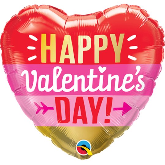 18 Inch Valentine’s Day Arrow Stripes Foil Balloon (1)