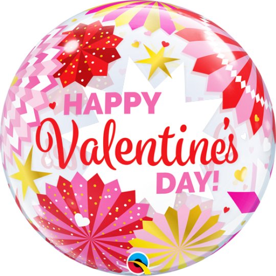 22 Inch Valentine’s Day Paper Fans Bubble Balloon (1)
