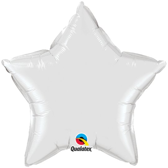 WHITE STAR FOIL BALLOON 20"