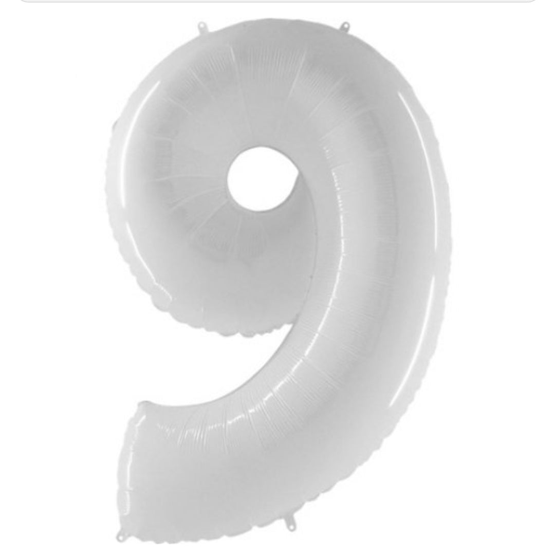 SHINY WHITE NUMBERS 0-9 BALLOONS (34INCH ) - Image 10