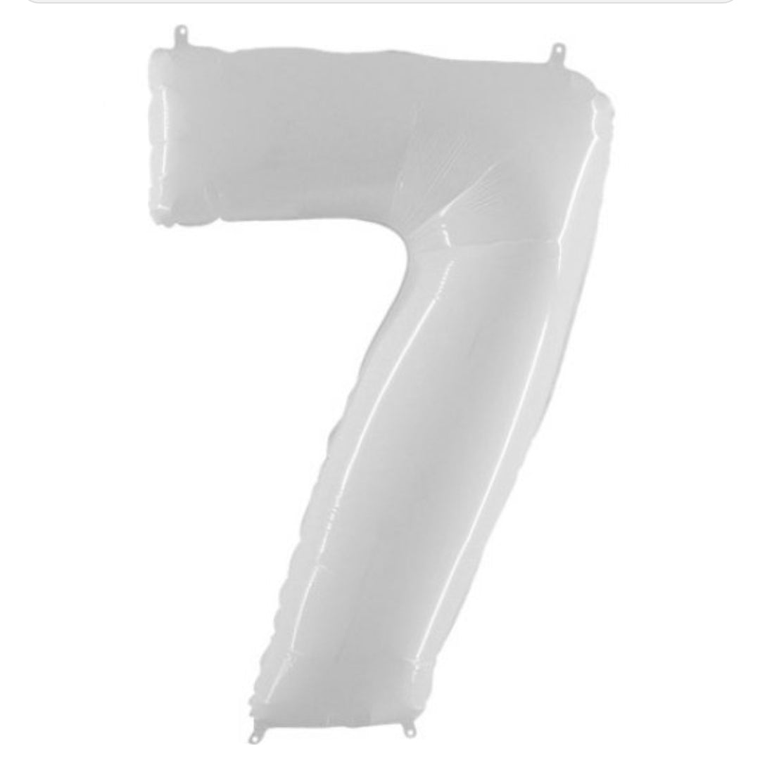 SHINY WHITE NUMBERS 0-9 BALLOONS (34INCH ) - Image 8
