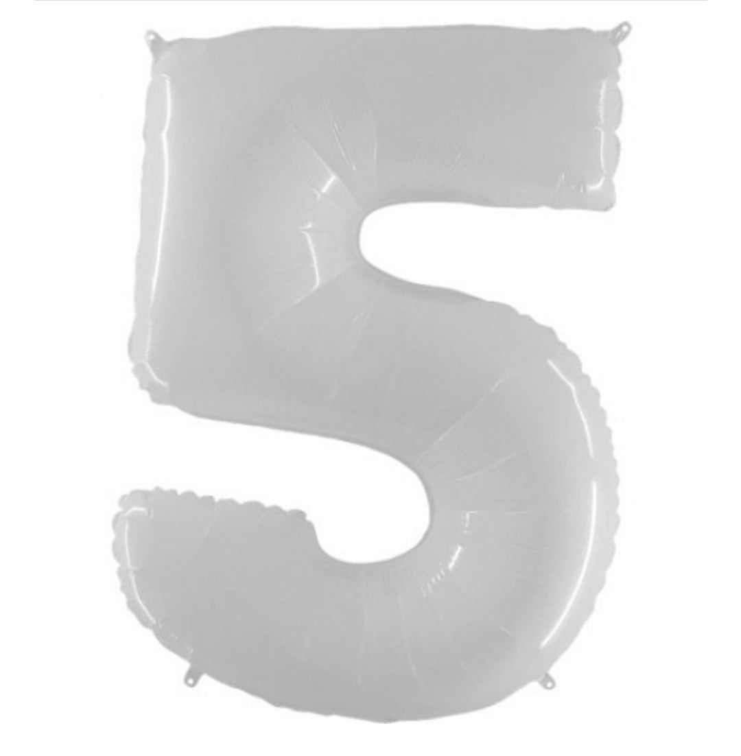 SHINY WHITE NUMBERS 0-9 BALLOONS (34INCH ) - Image 6